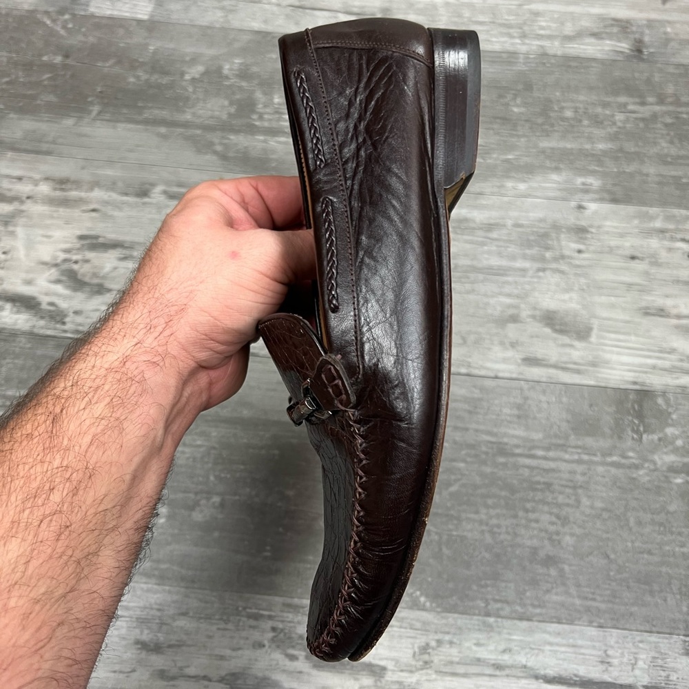 Mezlan Brown Crocodile Loafers 9.5 M - Picture 4 of 10